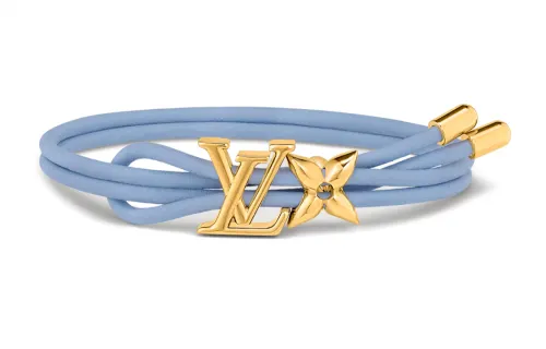 LOUIS VUITTON Metal, Calfskin, Leather, Cow Leather Bracelets Women's Blue