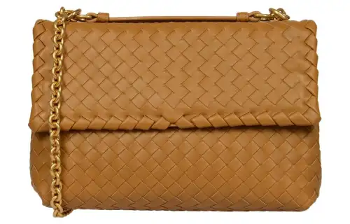 Bottega Veneta Calfskin Shoulder Bag, Crossbody Bag, Handbag Women's Gold