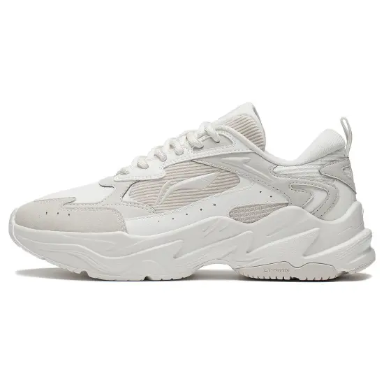 LiNing Stargazing Cushioned Slip-Resistant Low-Top Running Shoes Women's White