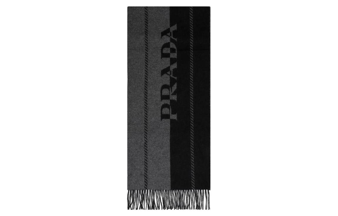 Prada logo-jacquard wool scarf