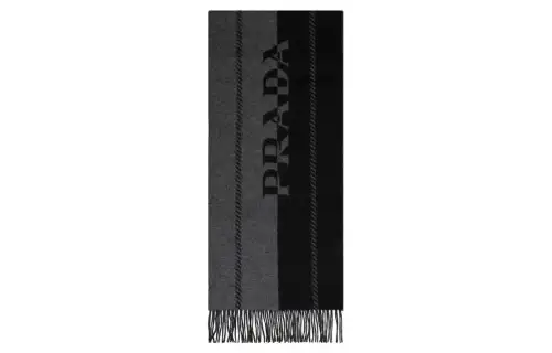 Prada logo-jacquard wool scarf