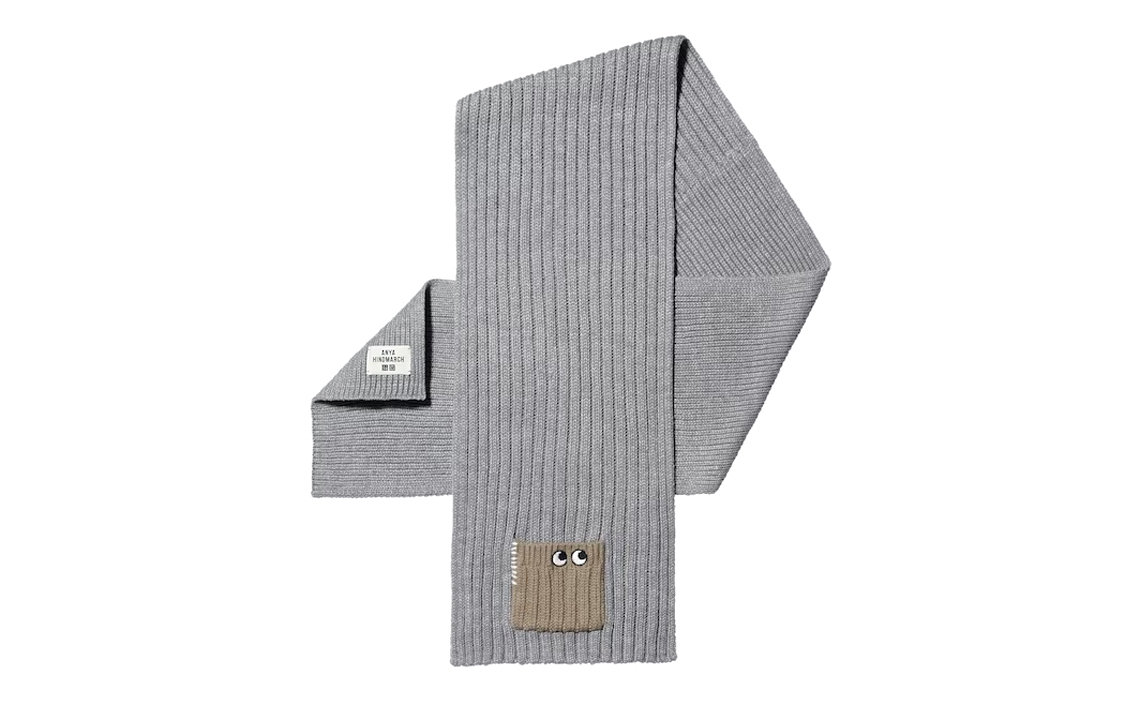 шарф UNIQLO UNIQLO ANYA HINDMARCH HEATTECH (серо-голубой)