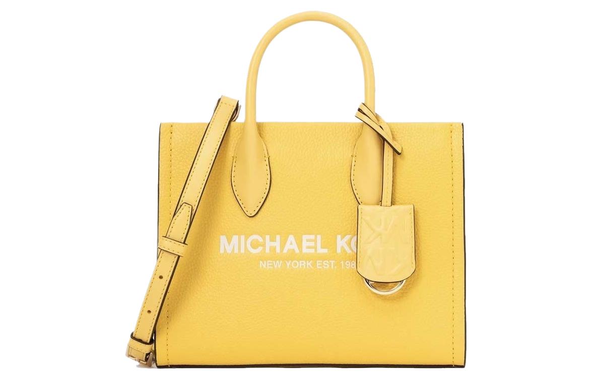 MICHAEL KORS Mirella Cow Leather Tote Bag, Shopping Bag, Handbag, Shoulder Bag, Crossbody Bag Small Women's Yellow