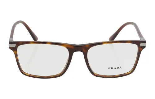 PRADA Metal Plastic Irregular Shape Eyeglass Frames Men's Tortoiseshell