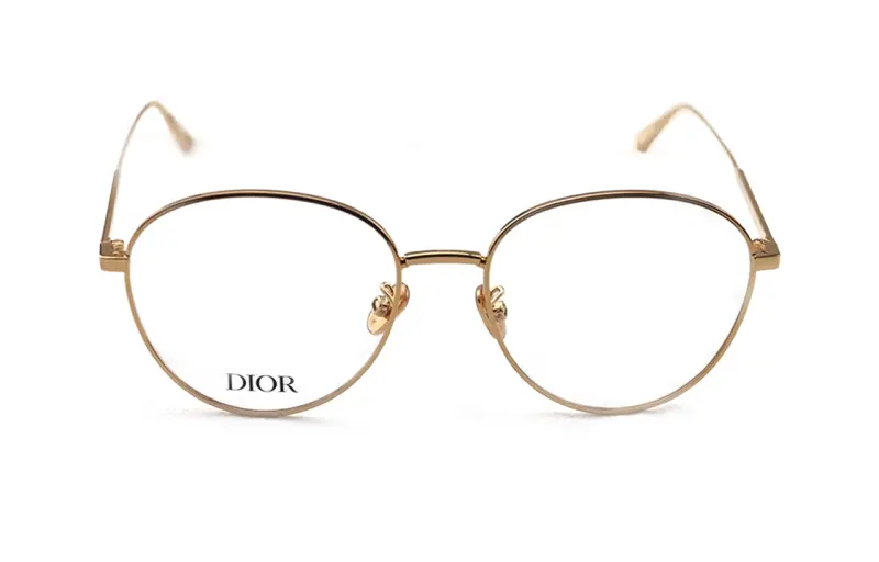 DIOR Irregular Shape Eyeglass Frames Women's Gold