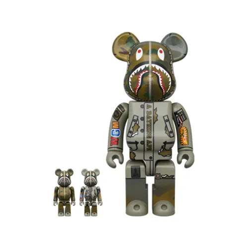 BE@RBRICK 100%400% BAPE(R) × Alpha Camouflage Shark 2023 Trendy Figure 7/28cm