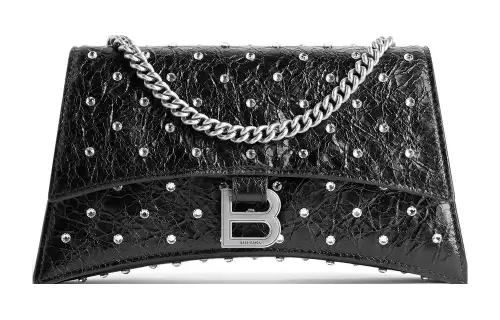 Balenciaga Crush Lambskin Portable Crossbody Bag, Shoulder Bag Women's Black