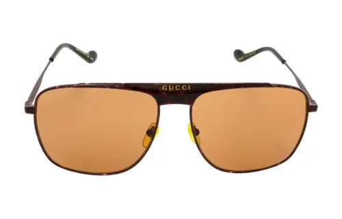 GUCCI Irregular Shape Sunglasses Men's Brown