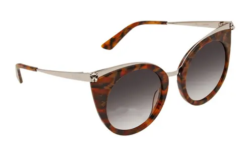 CARTIER Plastic Metal Cat Eye Sunglasses Women's Tortoiseshell