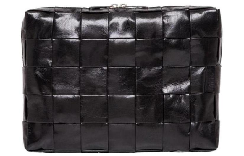 Bottega Veneta Calfskin Storage Bag Clutch Men's Black
