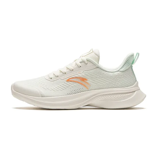 Anta Cushioned Wear Resistant Breathable Lightweight Low Top Casual Running Shoes Women's White Green