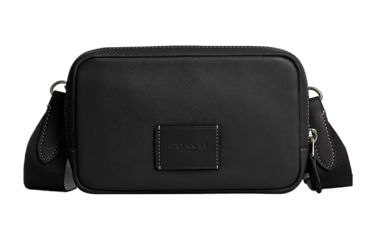 COACH Carrier Calfskin Camera Bag, Shoulder Bag, Crossbody Bag Small Women's Bronze & Black