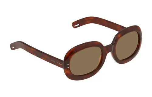 GUCCI Oval Sunglasses Women's Brown