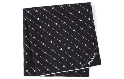 PRADA Triangle logo Twill Scarf