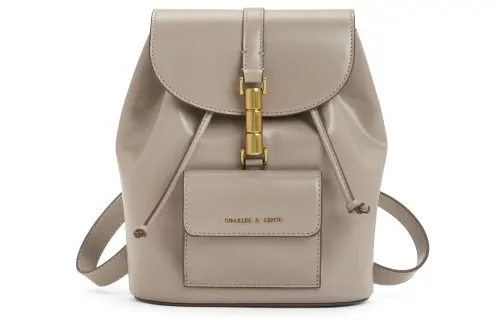 CHARLES&KEITH Pu Backpack Women's Black/Dark Brown/Dark Brown/Taupe/Taupe