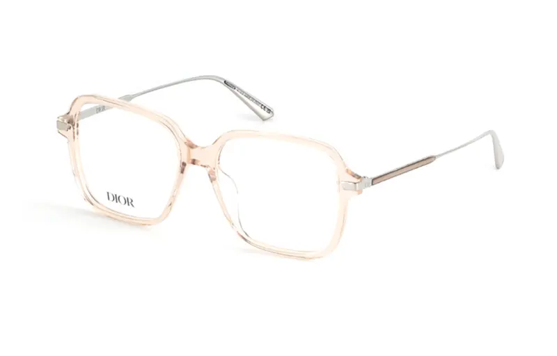 DIOR Plate Frame Square Eyeglass Frames Unisex Pink