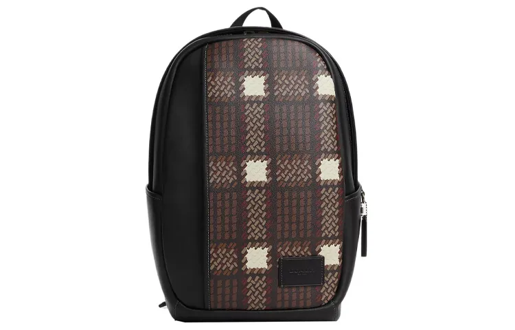 COACH Edge Coated Canvas With Calfskin Backpack Large Men's Black & Bronze