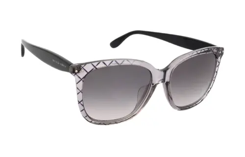 Bottega Veneta Printed Pattern Acetate Irregular Shape Sunglasses Women's Purple