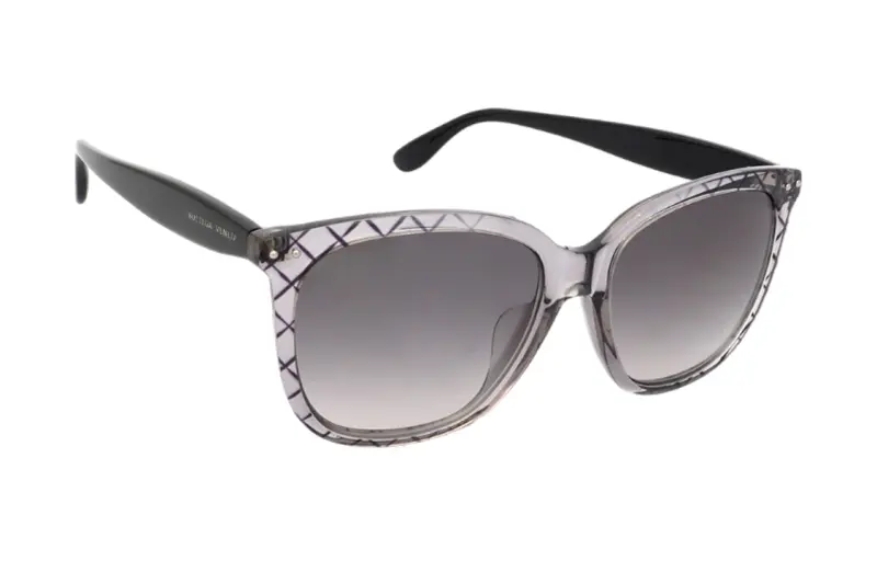 Bottega Veneta Printed Pattern Acetate Irregular Shape Sunglasses Women's Purple