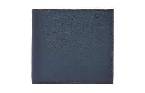 LOEWE Soft Grain Cow Leather Wallet Men's Agate Blue