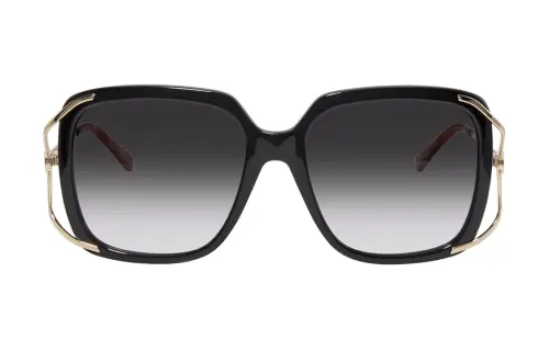 GUCCI Plastic Irregular Shape Sunglasses Women's Black