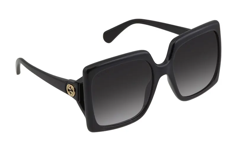GUCCI Square Sunglasses Women's Black