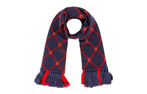 GUCCI Wool Knit Scarves Unisex Multicolor