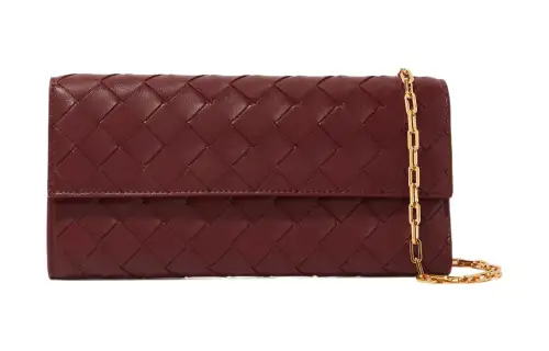 Bottega Veneta Cow Leather Shoulder Bag, Crossbody Bag, Wallet Women's Burgundy