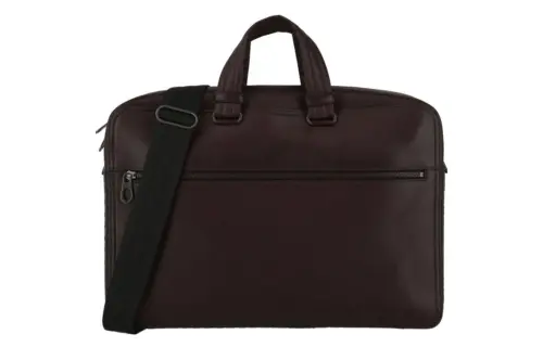 Bottega Veneta Zip Closure Leather Shoulder Bag, Crossbody Bag, Handbag Unisex Dark Brown