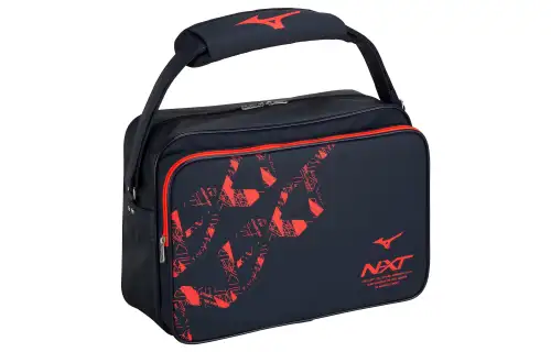 Mizuno Synthetic Leather With Polyester Portable Crossbody Bag, Shoulder Bag Regular Unisex Marine & Red