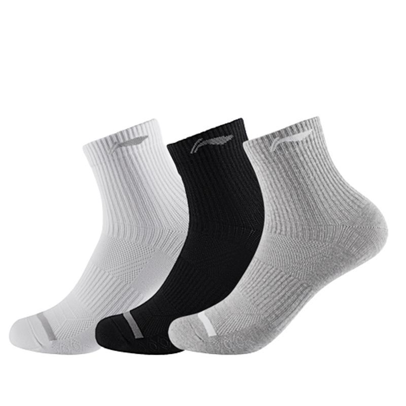 Li Ning Crew Socks Unisex 3 Pack