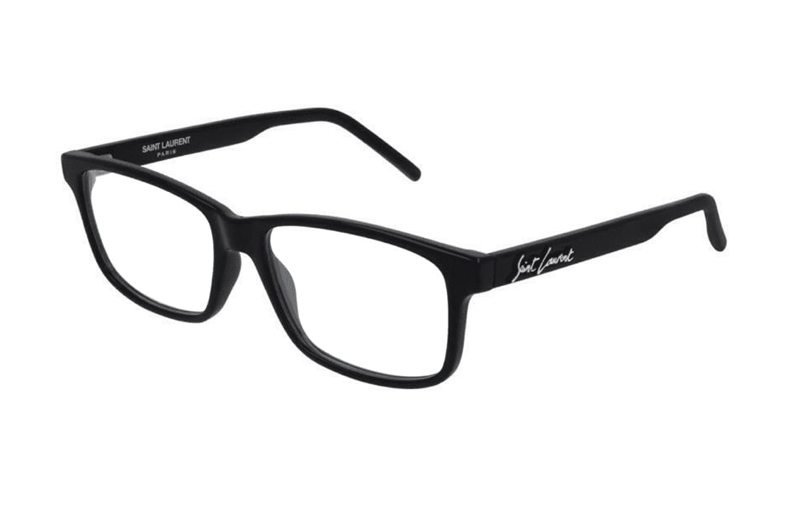 SAINT LAURENT Acetate Rectangular Eyeglass Frames Men's Black