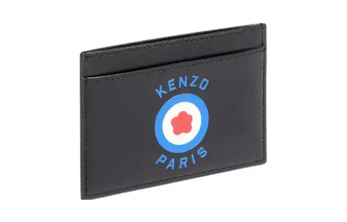 KENZO Cow Leather Card Holder Men's Black