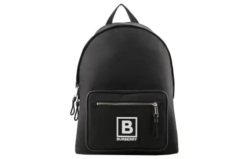 Burberry Brand Logo Nylon Backpack Unisex Black