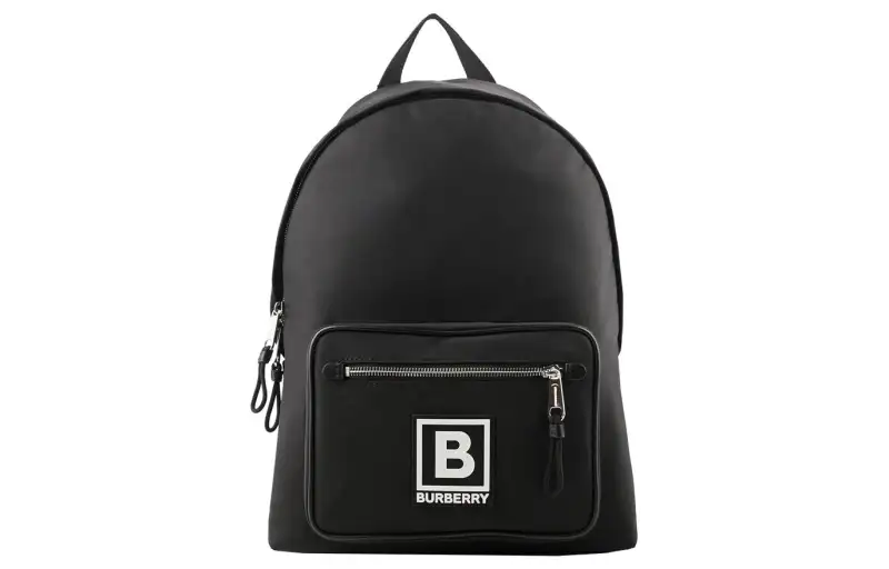 Burberry Brand Logo Nylon Backpack Unisex Black