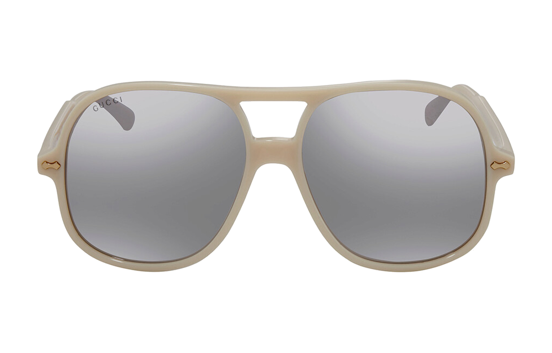 GUCCI Plastic Aviator Sunglasses Men's Beige