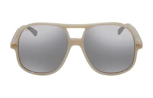 GUCCI Plastic Aviator Sunglasses Men's Beige
