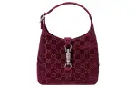 GUCCI Jackie 1961 Velvet Handbag, Shoulder Bag Women's Burgundy