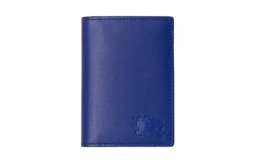 Burberry Calfskin Wallet, Card Holder Regular Men's Knight Blue
