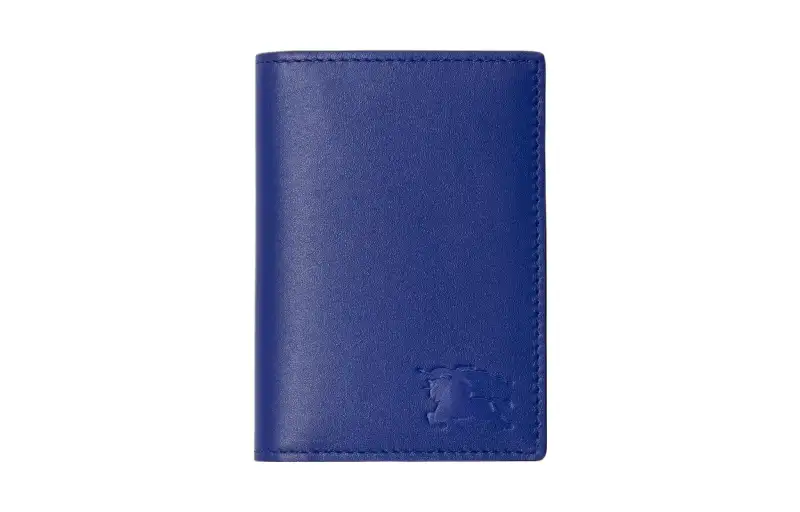 Burberry Calfskin Wallet, Card Holder Regular Men's Knight Blue