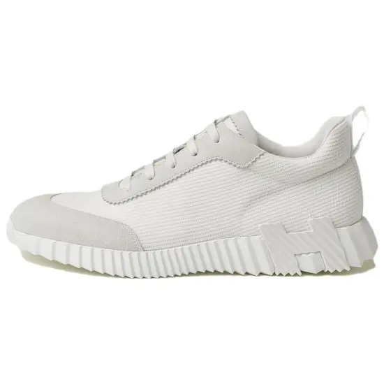 HERMES Bouncing Casual Shoes Men Low-Top White