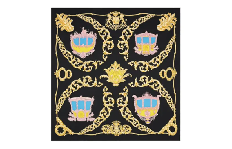 HERMES Silk Scarves Women's Black