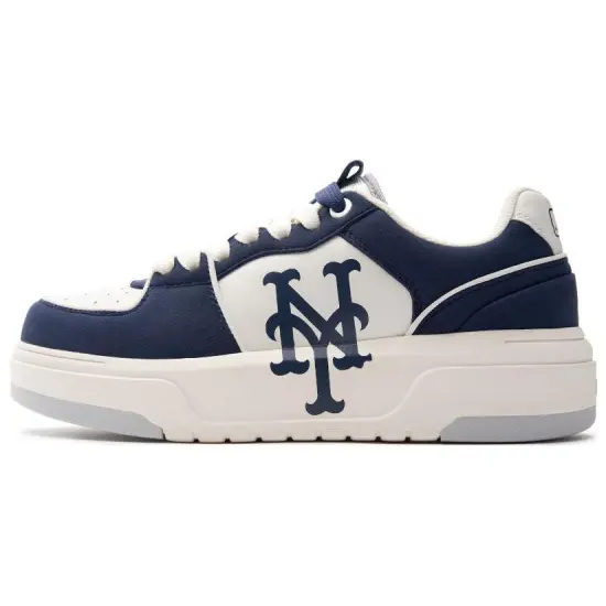 MLB Chunky Liner Anti Slip Wear Resistant Low Top Skateboard Shoes Unisex White Blue