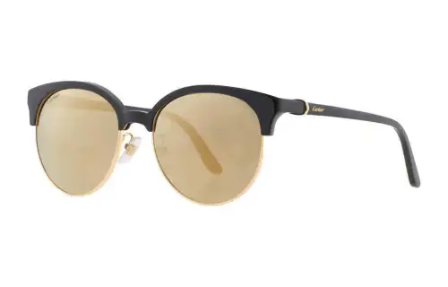 CARTIER Round Sunglasses Women's Black