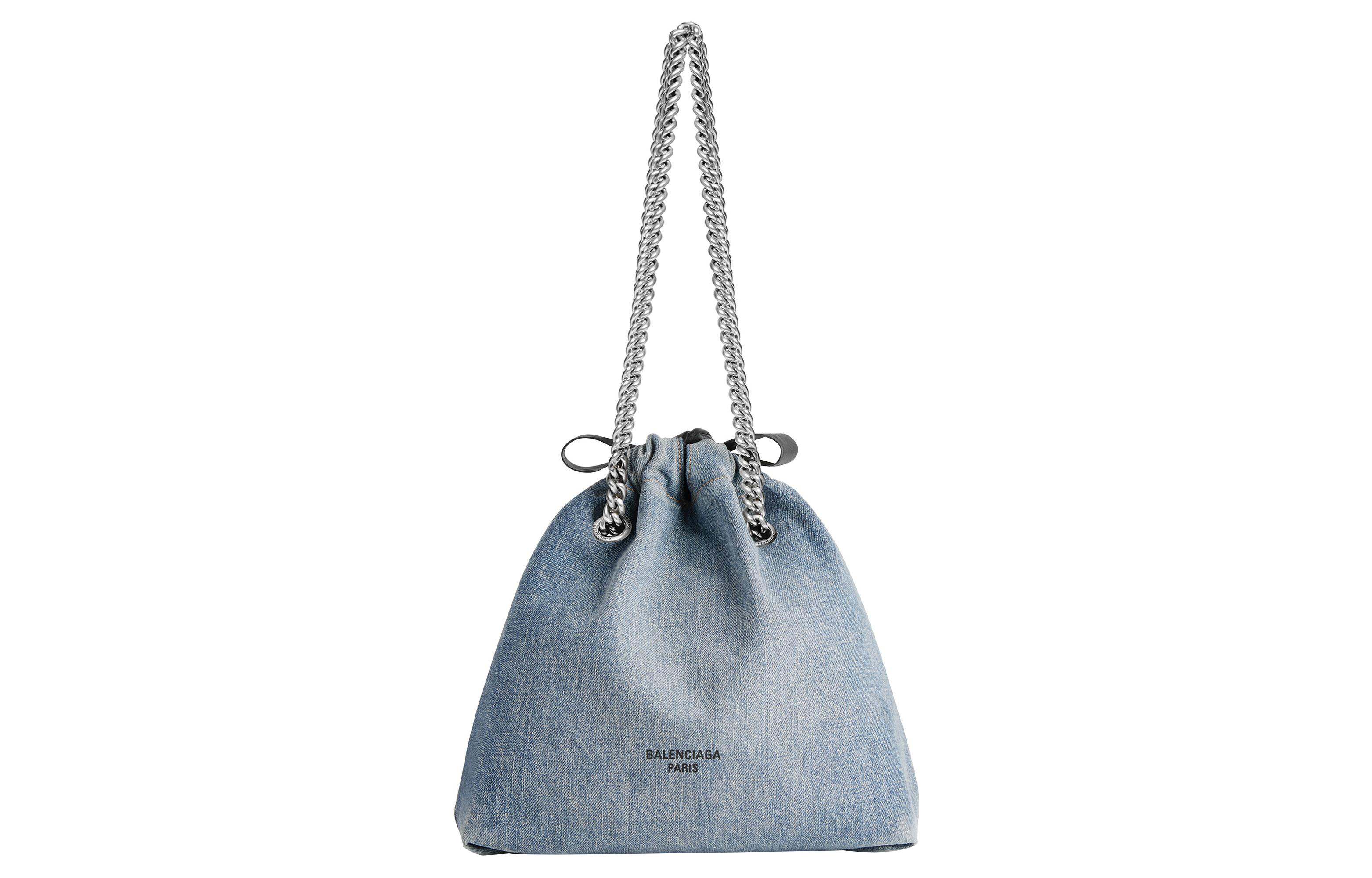 Женская сумка Balenciaga Balenciaga CRUSH Balenciaga Paris Tote (синий деним)