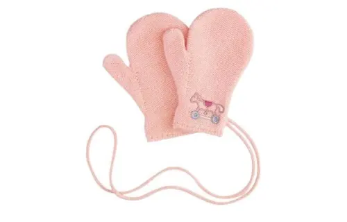 HERMES Cashmere Knit Gloves Kids' Pink