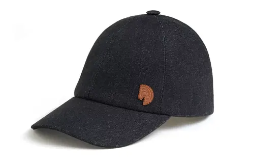 HERMES Carrousel Cotton Baseball Caps Men's Black