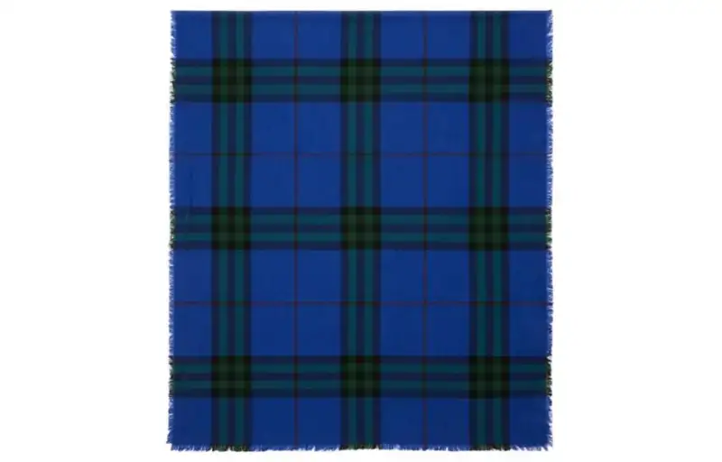 plaid-check wool scarf