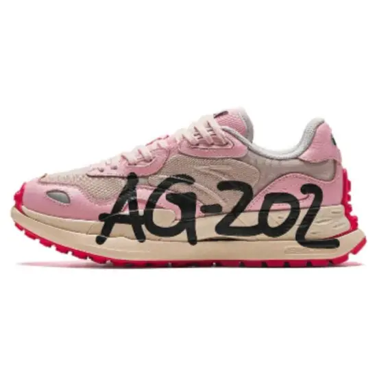 ANTA Running Shoes Women's Low-Top Lotus Gray/Rose Pink/Microchip Gray
