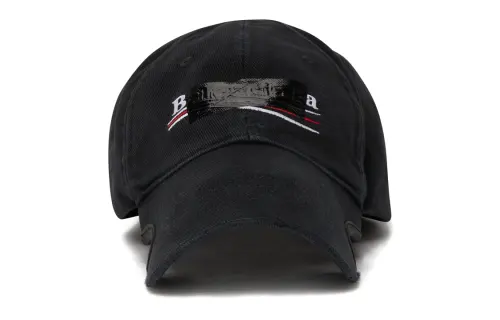 Balenciaga Letter Print Baseball Caps Men's Black